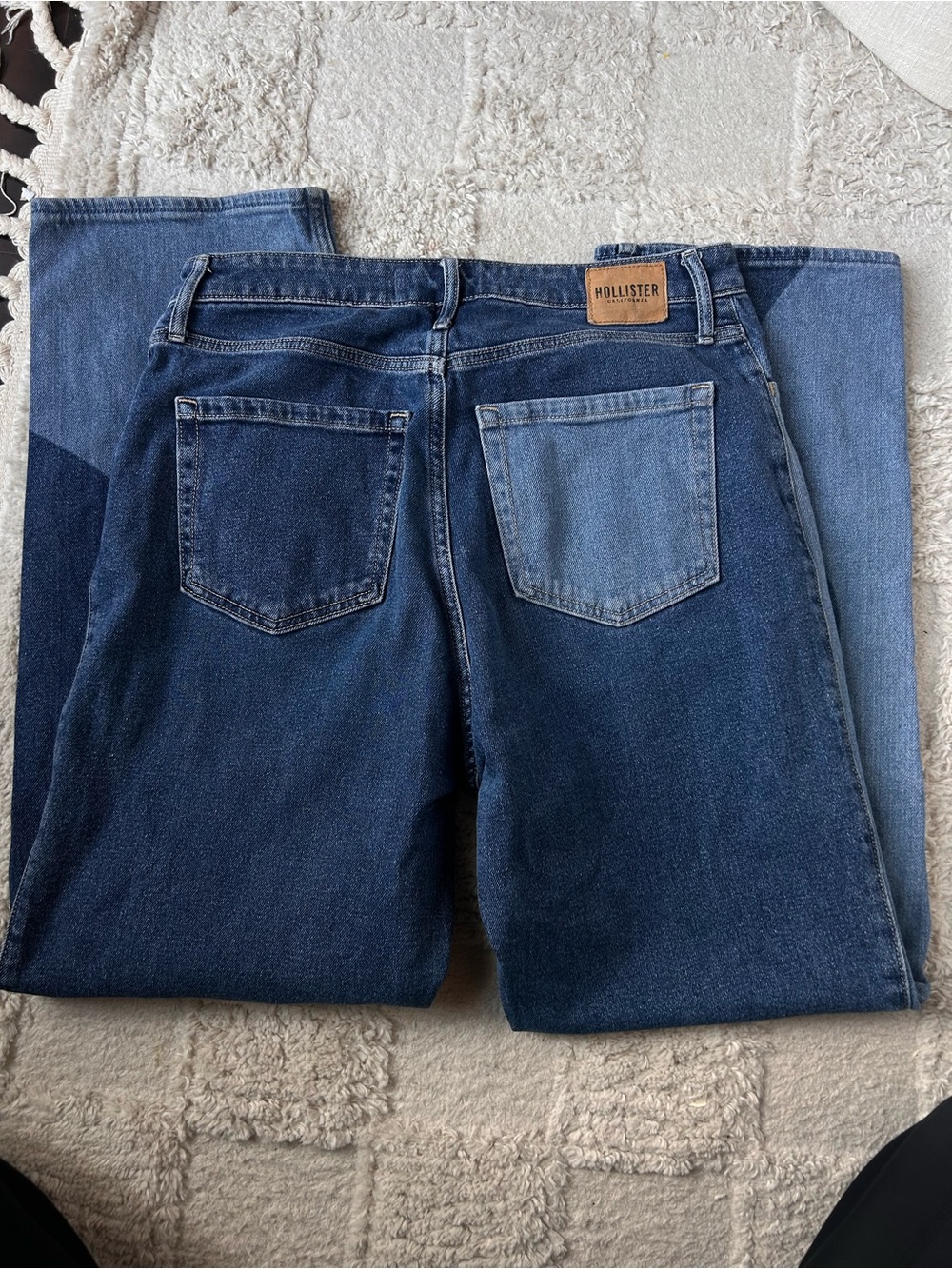 Hollister Y2K High Rise Dad Jeans Two Tone Color Block Denim 13R 31